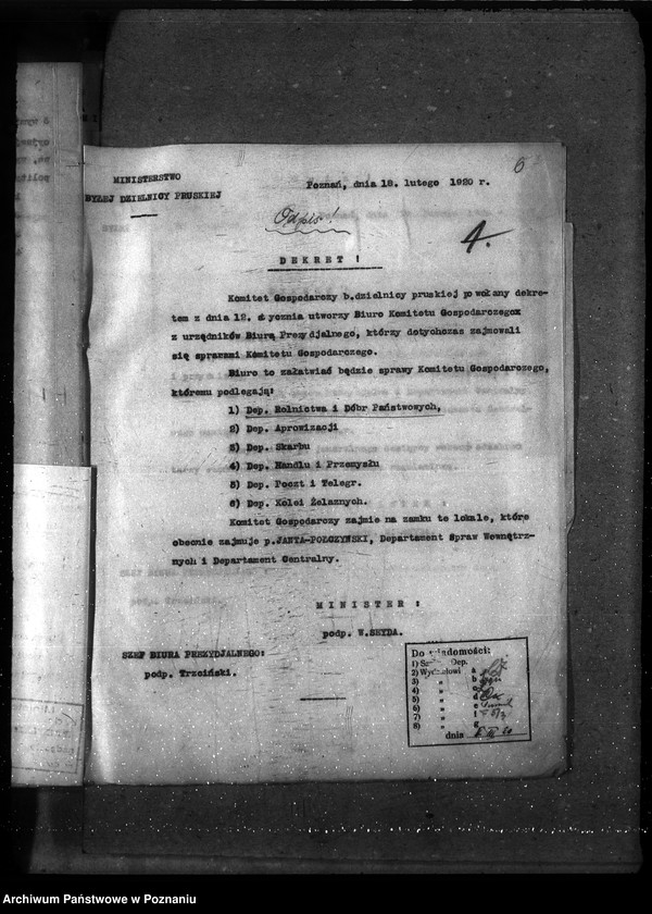 Obraz 10 z jednostki "Sprawy gospodarcze-ogólne Organizacja Ministerstwa b. Dzielnicy Pruskiej"
