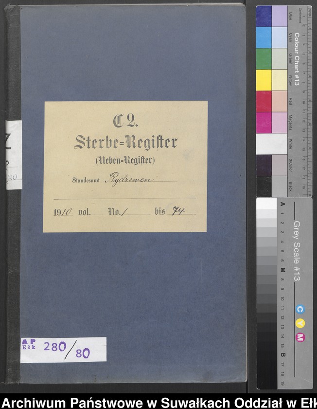 image.from.unit.number "C 2. Sterbe=Register (Neben=Register) Standesamt Rydzewen"
