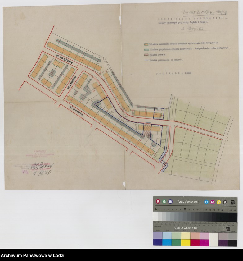 Obraz 1 z jednostki "Chojny. Szkic planu zabudowania terenów położonych przy ulicy Zagłoby i Wodnej"