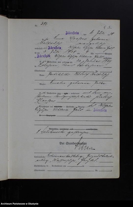 image.from.unit.number "Sterbe-Haupt-Register Tom II, Nr 382-739"