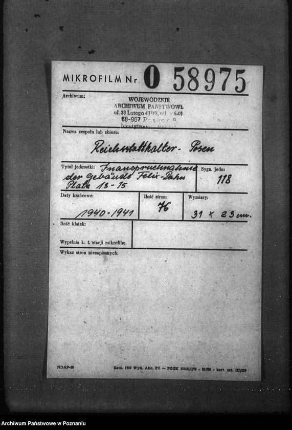 Obraz 2 z jednostki "Inanspruchnahme der Gebäude Felix- Dahn- Platz 13 - 15"