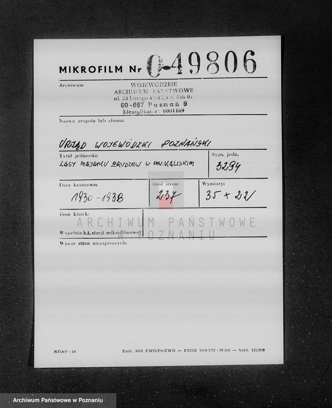 Obraz 2 z jednostki "Lasy majątku Brudzew w powiecie kaliskim"