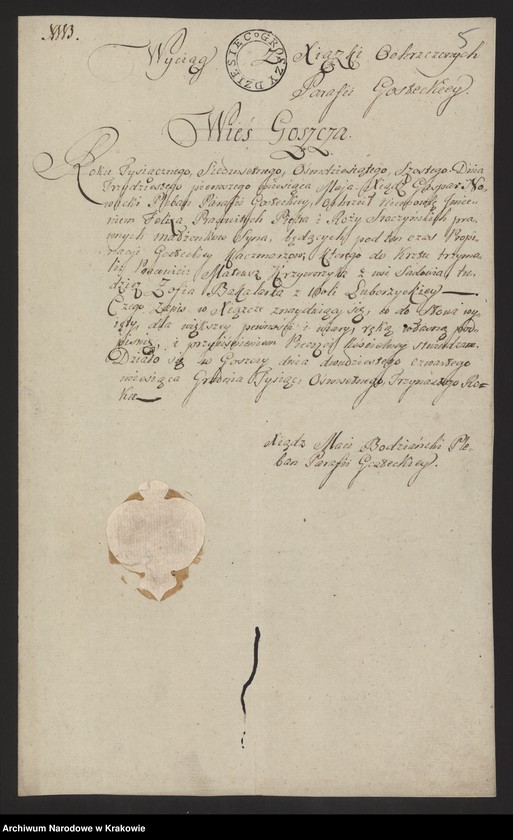 Obraz z jednostki "[Allegata do akt małżeństw parafii Goszcza za 1814 r.]"