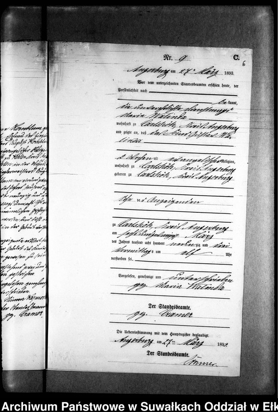 image.from.unit.number "Sterbe-Neben-Register des Preussischen Standes-Amtes Kehlen Kreis Angerburg"