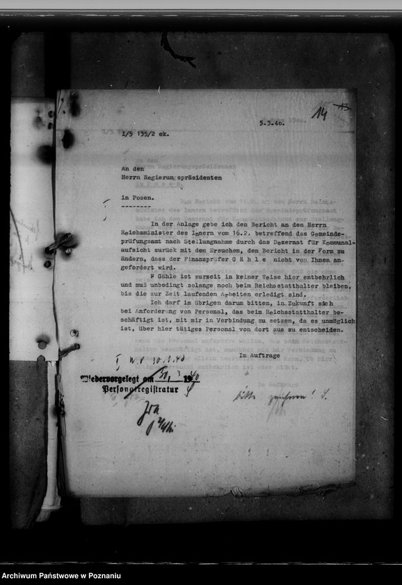 Obraz 19 z jednostki "Zuweisung von Beamten und deren Besoldung"