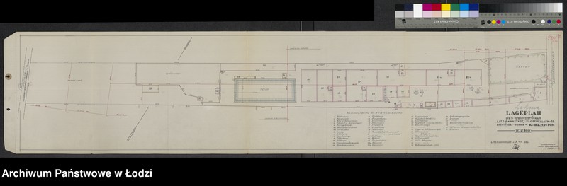 Obraz 1 z jednostki "Lageplan des Grundstückes Litzmannstadt, Flottwellstrasse 11 Eigentünner: Firma k. Bennich"