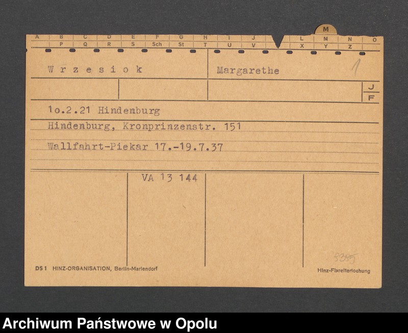 Obraz 3 z jednostki "[Wrzesiok Margarethe, ur. 10.2.1921 Hindenburg]"