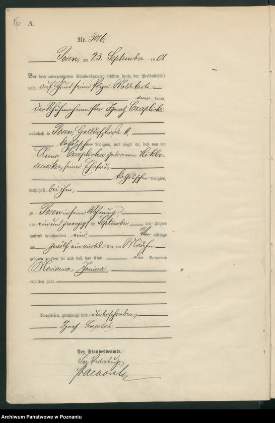 Obraz 19 z jednostki "Księga miejscowa urodzeń t. VI"