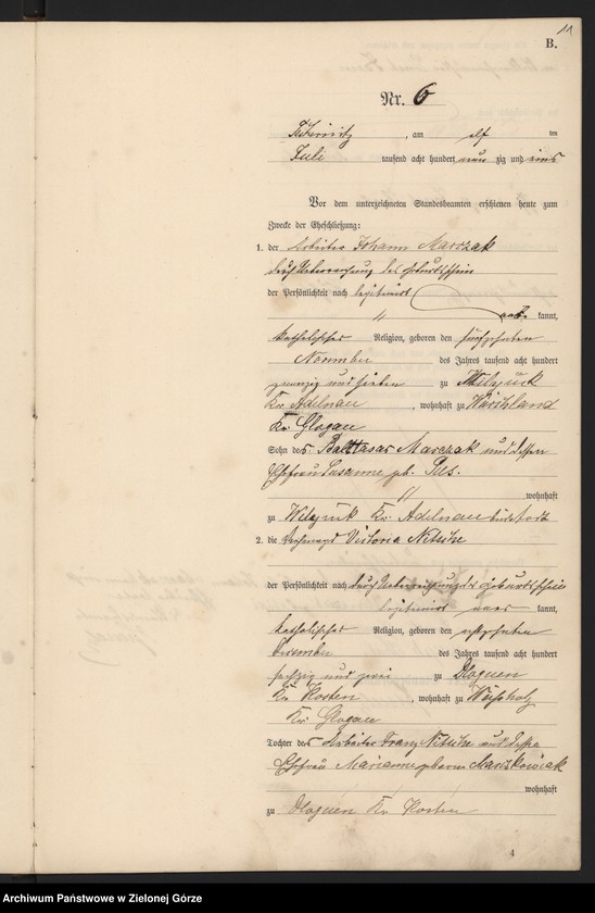 Obraz 13 z jednostki "Heiraths-Haupt-Register"