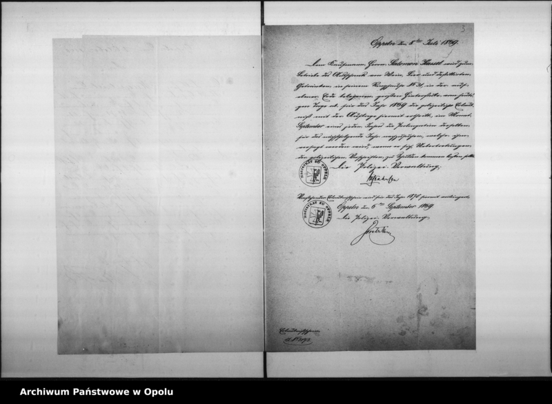 Obraz 7 z jednostki "Acta des Magistrats zu Oppeln betreffend Wein- Bier u.[nd] Branntwein Ausschank im Ringhause 31 /: Moritz Kassel :/ Vol: I"