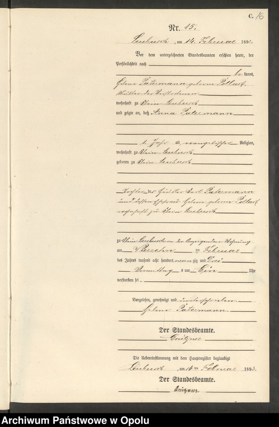 image.from.unit.number "Sterbe-Neben-Register Standes-Amt Leubusch 1893"