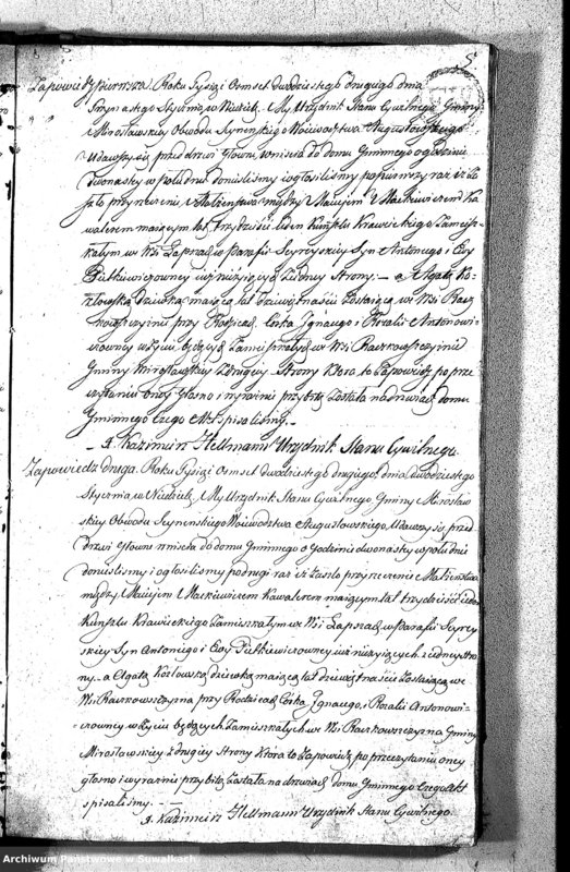 image.from.unit.number "Akta Zaślubionych Gminy Mirosławskiey na Rok 1822"