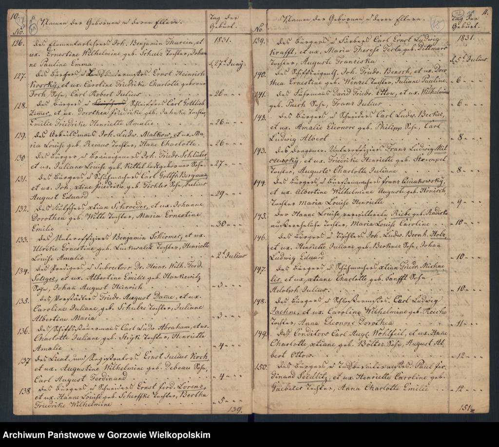 image.from.unit.number "Duplikate der Kirchenbücher der Hauptkirche zu Landsberg an der Warthe (zawiera także księgi zgonów parafii Konkordierkirche z lat 1831-1833)"