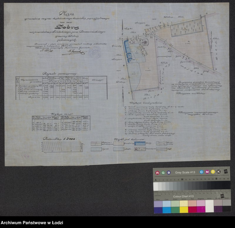 Obraz 1 z jednostki "Plan gruntów rzymsko-katolickiego kościoła parafialnego we wsi Dobra ..."