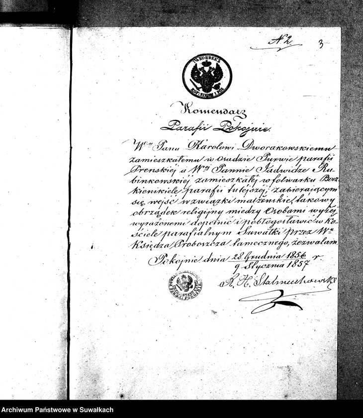 image.from.unit.number "Dowody do Akt Ślubnych z roku 1857 Suwałk"