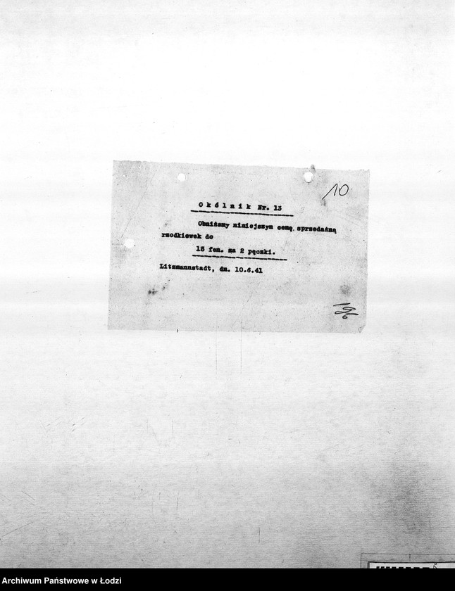 Obraz 13 z jednostki "[Okólniki różnych wydziałów i oddziałów (warzyw, kart, kuchni, mleczarni itd.) przesyłane do PSŻ]"