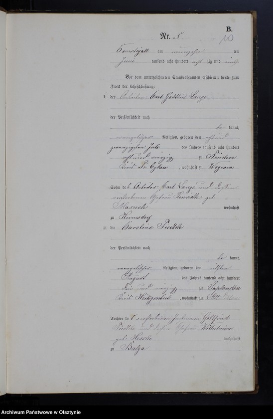 image.from.unit.number "Heiraths-Haupt-Register Nr 1 - 20"