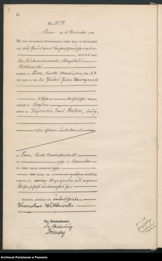 Obraz 9 z jednostki "Księga miejscowa zgonów tom V [Rejestr główny zgonów]"