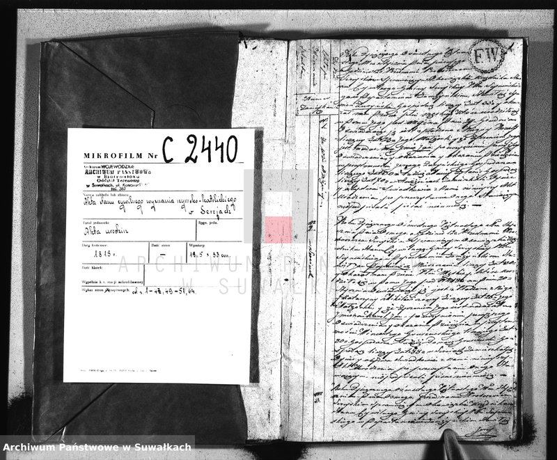 image.from.unit.number "Akta urodzonych gminy Sereie od 1-go stycznia 1815 aż do ostatniego grudnia roku tegoż"