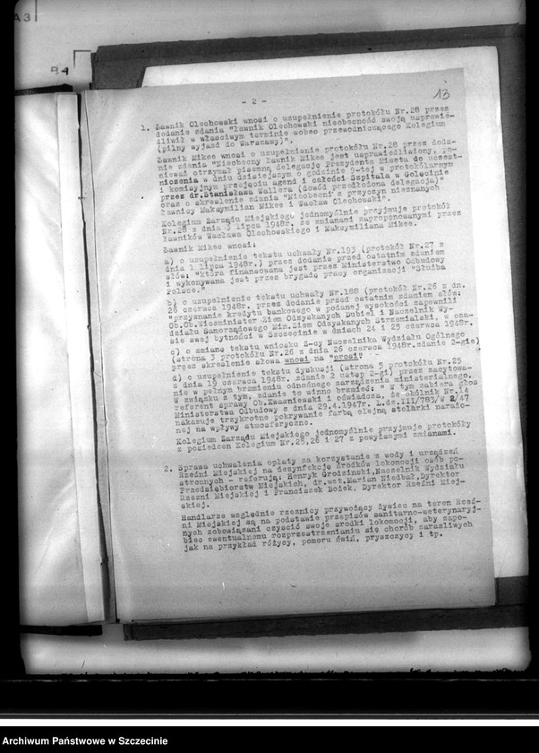Obraz 8 z jednostki "Protokoły Kolegium Zarządu Miejskiego nr 27-68 (kopie)"