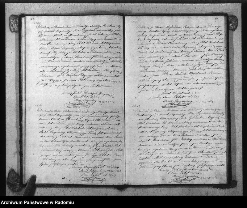 image.from.unit.number "Akta Stanu Cywilnego Wyzna[nia] Mojżeszowego Parafii Radom Urodzin, Małżeństwa i Zejścia z Roku 1830"