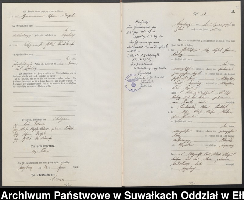 image.from.unit.number "Heiraths-Neben-Register des Preussischen Standes-Amtes Angerburg Kreis Angerburg"