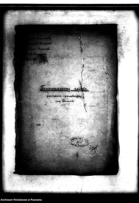 Obraz 4 z jednostki "Tymczasowy rejestr pomiarowo-parcelacyjny majątku Duszniki powiatu szamotulskiego"