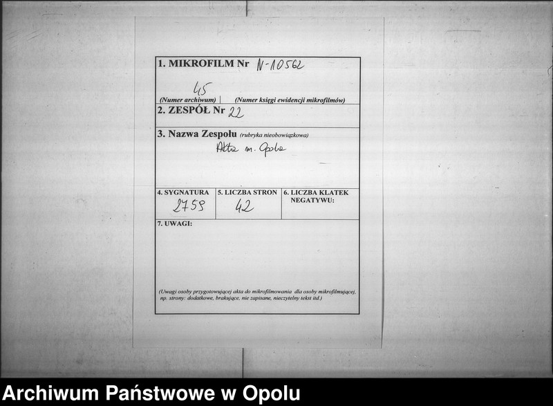 Obraz 2 z jednostki "Acta des Magistrats zu Oppeln betreffend den, zwischen den hiesigen Stadtkommune und dem hiesigen Königl[ichen] Land und Stadt-Gericht wegen Aufnahme der kranken Gefangenen in das städtische Krankenhaus, geschlossenen Vertrag"