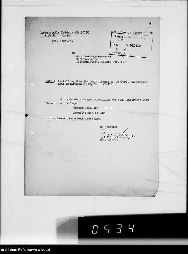 Obraz 7 z jednostki "Kriegsauftrag B N 239/11 Geräte u.Verbrauchsmitteln"