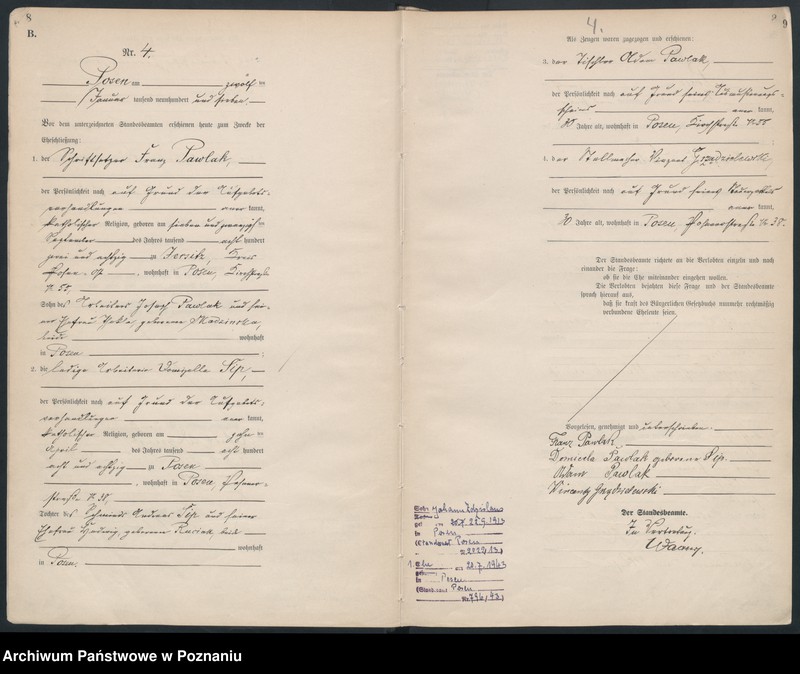 Obraz 6 z jednostki "Księga miejscowa małżeństw [Rejestr główny małżeństw]"