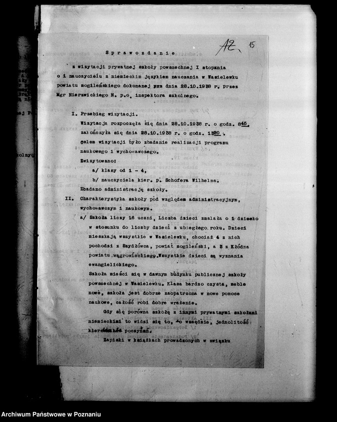 Obraz 19 z jednostki "Prywatna Szkoła Powszechna z niemieckim językiem nauczania Wasielewko powiat Mogilno"