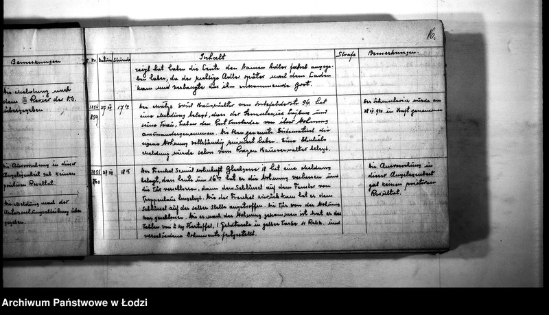 Obraz 18 z jednostki "Meldungs-Buch [Meldunki o wypadkach, przekroczeniach na terenie IV rewiru, o wymierzonych karach]"