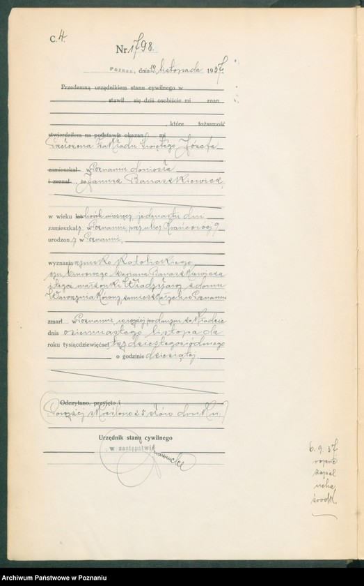 Obraz 6 z jednostki "Księga miejscowa zgonów tom IV [Rejestr główny zgonów]"
