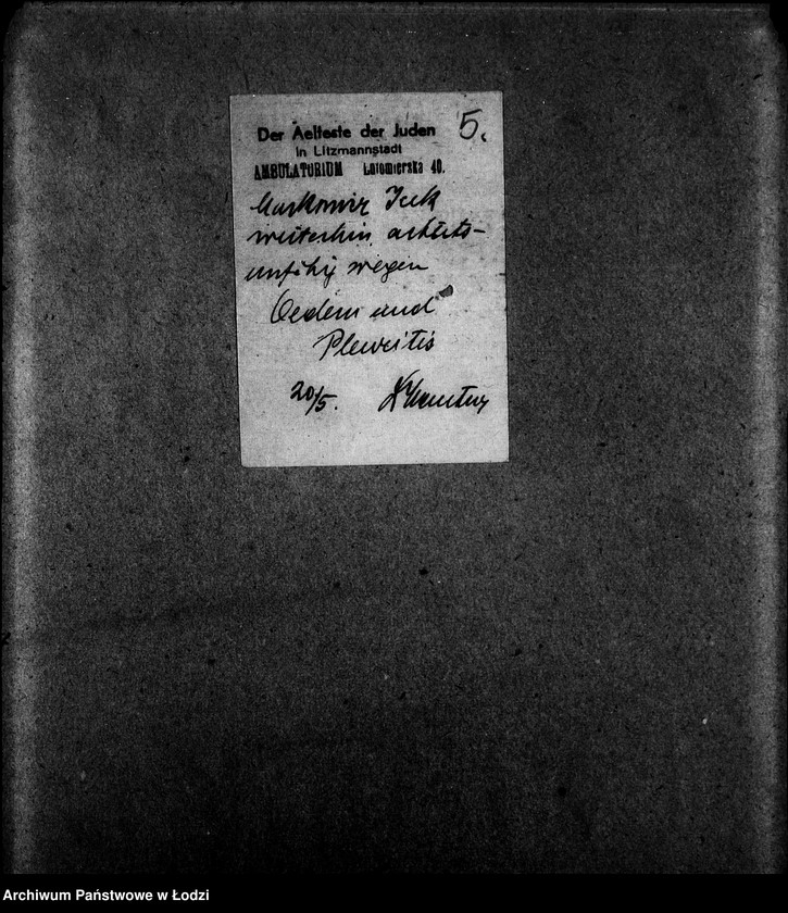 Obraz 8 z jednostki "Schuhmacher-Abteilung [Zasiłki chorobowe dla pracowników wydziału, listy pracowników, zaświadczenia lekarskie]"