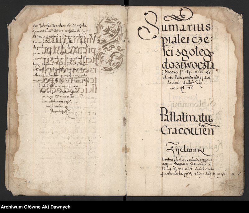 image.from.unit.number "Sumariusz pieniędzy i rejestr retenty piątej części z dochodów dóbr stołowych z terenów całej Rzeczpospolitej."