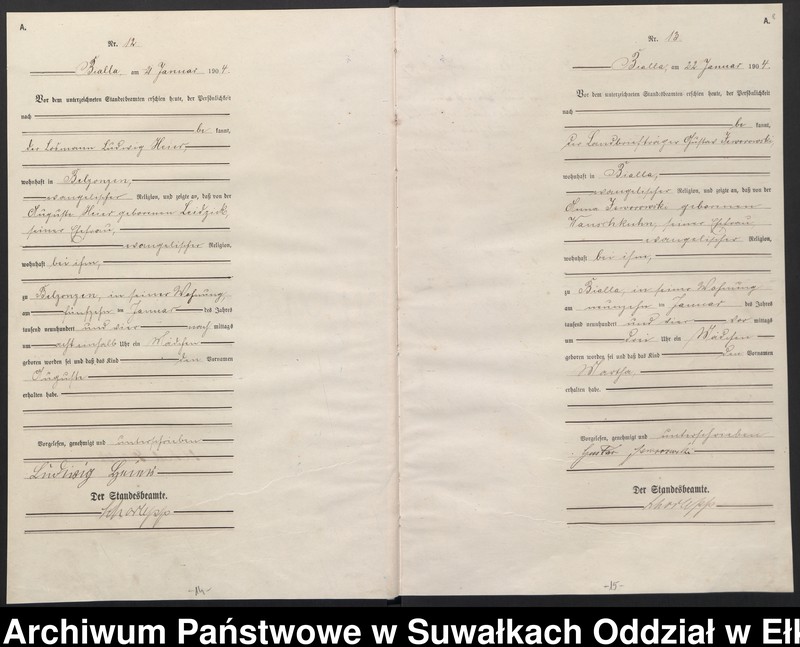 image.from.unit.number "Geburts-Haupt-Register des Königlichen Preussischen Standes-Amtes Bialla Kreis Johannisburg"