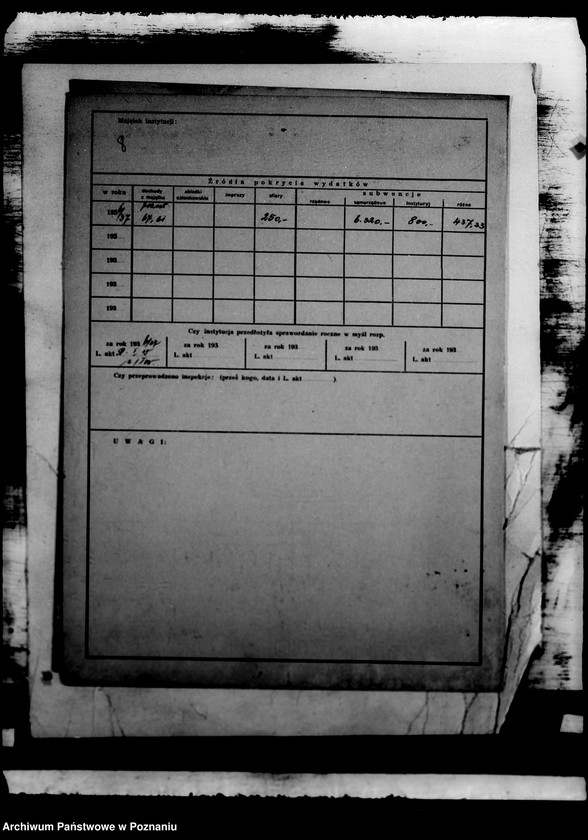 Obraz 12 z jednostki "/Kartoteka zakładów opiekuńczych/"