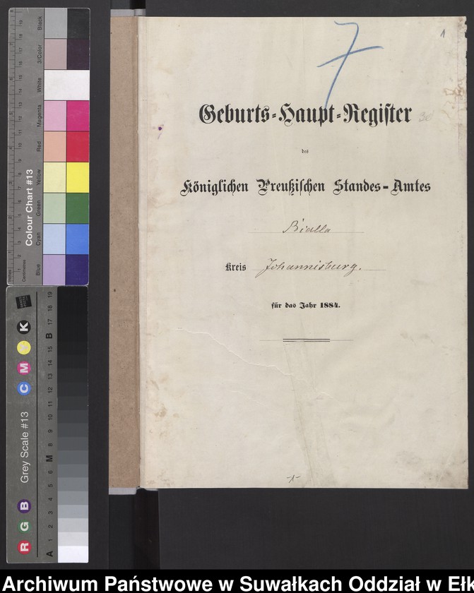 image.from.unit.number "Geburts-Haupt-Register des Königlichen Preussischen Standes-Amtes Bialla Kreis Johannisburg"