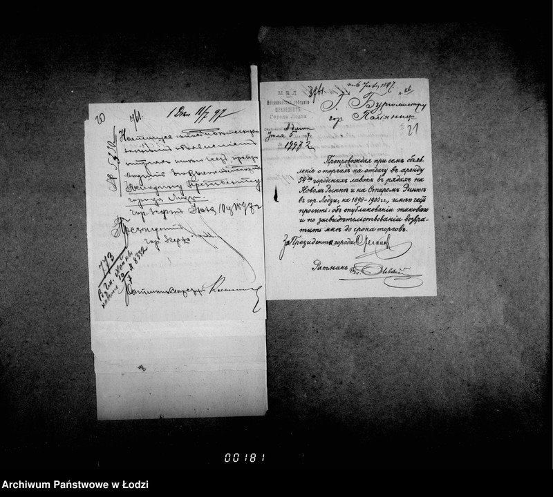 Obraz 18 z jednostki "Ob otdače v arendu 54ch lavok v gorodskich rjadach na Novom i Starom Rynke v gor. Lodzi"