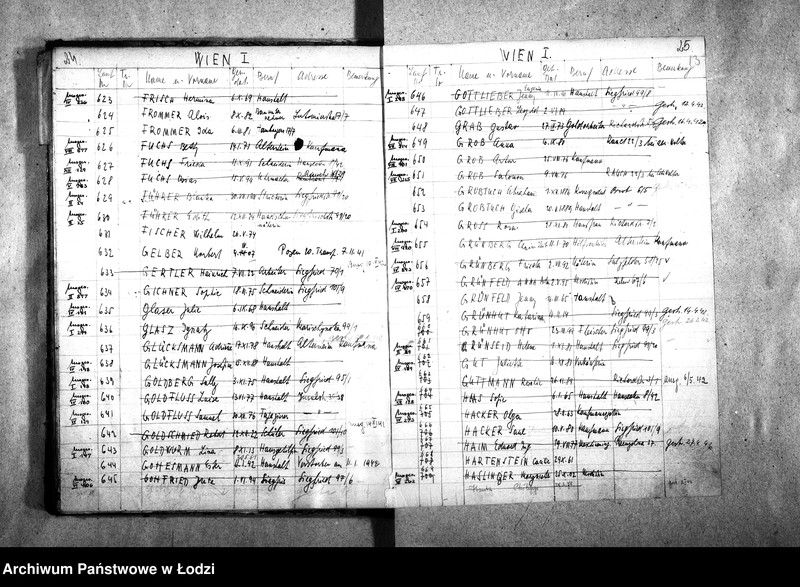 Obraz 16 z jednostki "[Wykazy imienne Żydów zagranicznych wsiedlonych do getta]"
