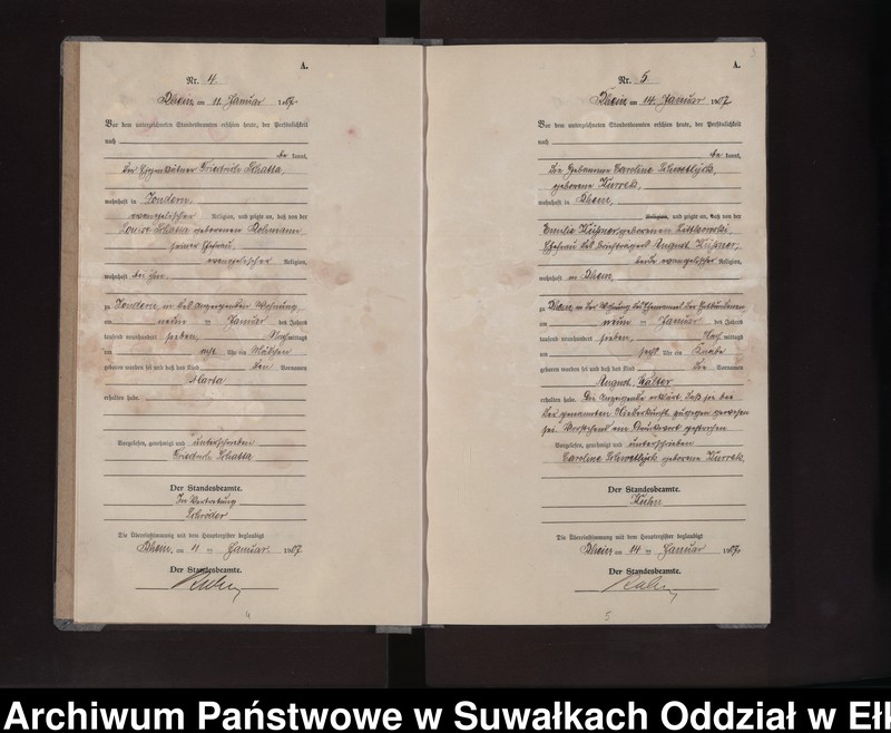 image.from.unit.number "Geburts-Neben-Register des Preussischen Standes-Amtes Rhein Kreis Lötzen"