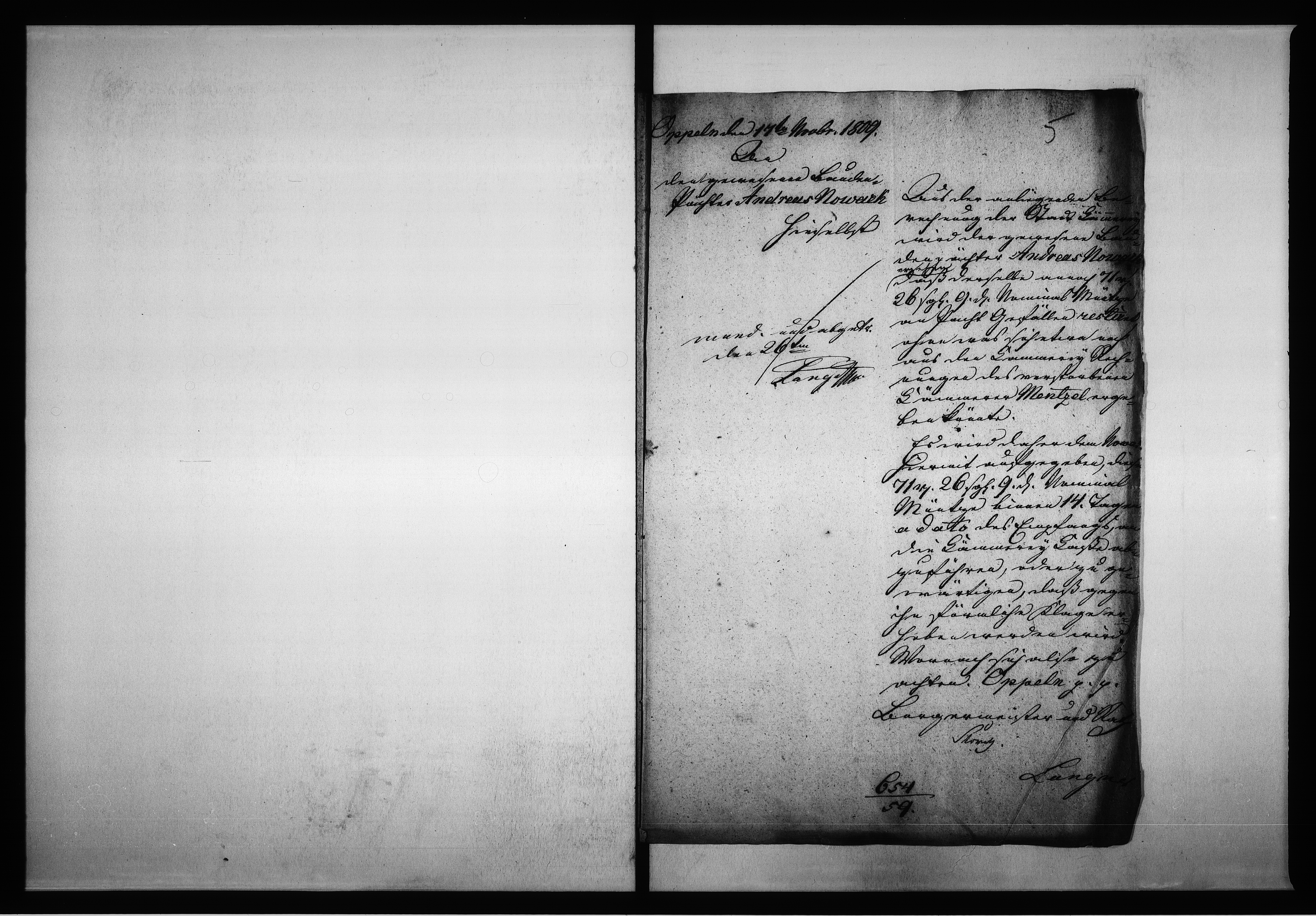 Obraz 9 z jednostki "Manual Akten des Magistrats zu Oppeln wegen der Forderung von Baudenpachtgefälle an die Andreas Nowackschen Erben auf dem hiesigen Schloss Grunde wohnhaft"