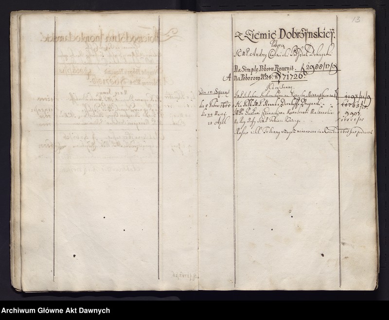 image.from.unit.number "Rejestr różnych dochodów Rzeczypospolitej uchwalonych na sejmie 1654 r."