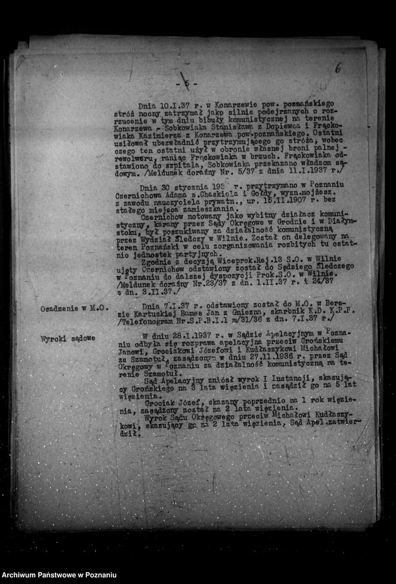 Obraz 10 z jednostki "Sprawozdania okresowe ze stanu bezpieczeństwa za miesiące styczeń, luty, marzec 1937 r. /nr 1-3/"