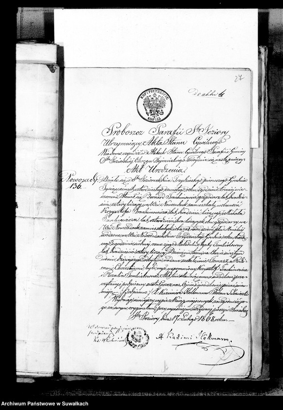 image.from.unit.number "Anneksa Aktów Ślubnych Parafii Mirosławskiej z roku 1868"