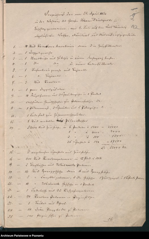 Obraz 15 z jednostki "A. betr. die Gräfliche Familie Działyński, besonders die Grafen Titus und Johann"