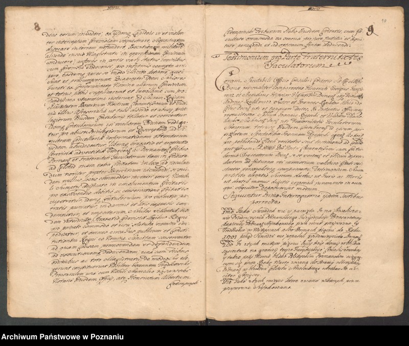 Obraz 10 z jednostki "Liber actorum officii consularis civitatis Posnaniae sub notariatu Stanislai Gąsawski SR.Mtis secretari, officii praesentis notarii necnon vicenotarii Bernardi Stefanowicz iureconsultis Posnaniensis."