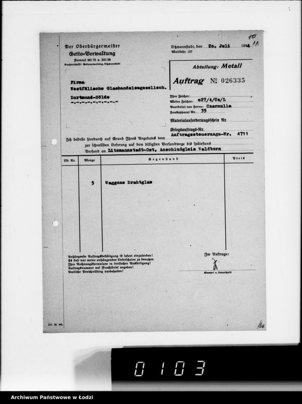Obraz 15 z jednostki "Aufträge Metall-Abteilung v.26101-26343"