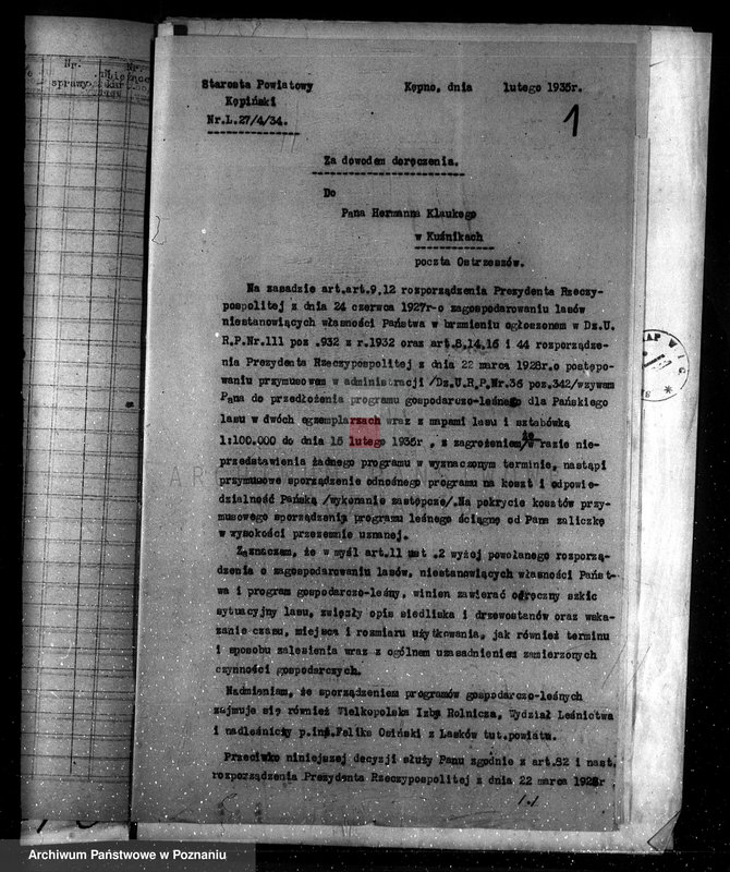 Obraz 5 z jednostki "Lasy majątku Kuźniki powiatu kępińskiego"