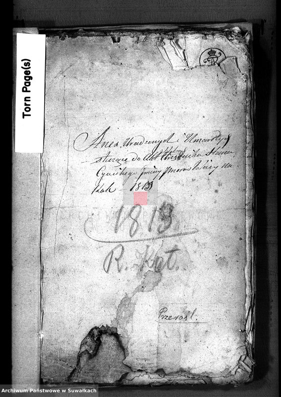 image.from.unit.number "Anekx Urodzonych i Umarłych tyczące do akt ślubnych Urzędnika Stanu Cywilnego Gminy przeroślskiej na rok 1813"